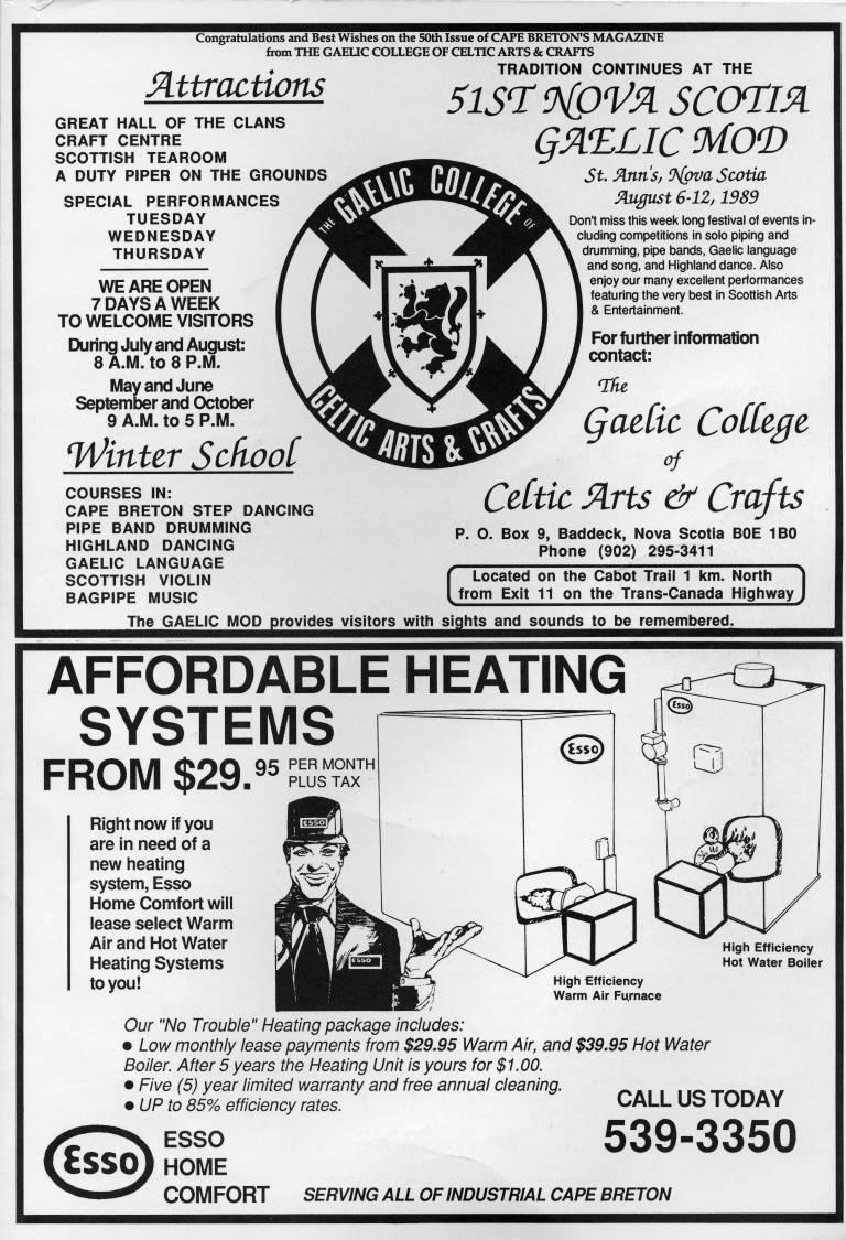 Inside Back Cover - Advert: St. Ann's Gaelic College