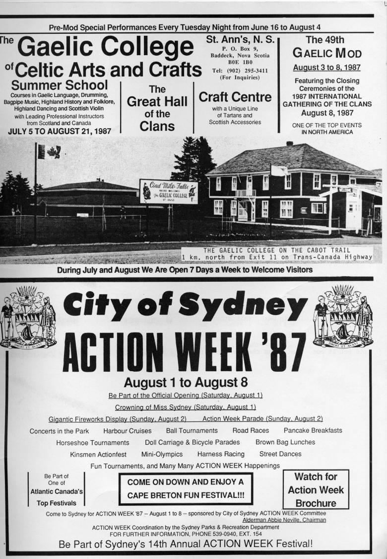 Inside Back Cover - Advert: St. Ann's Gaelic College