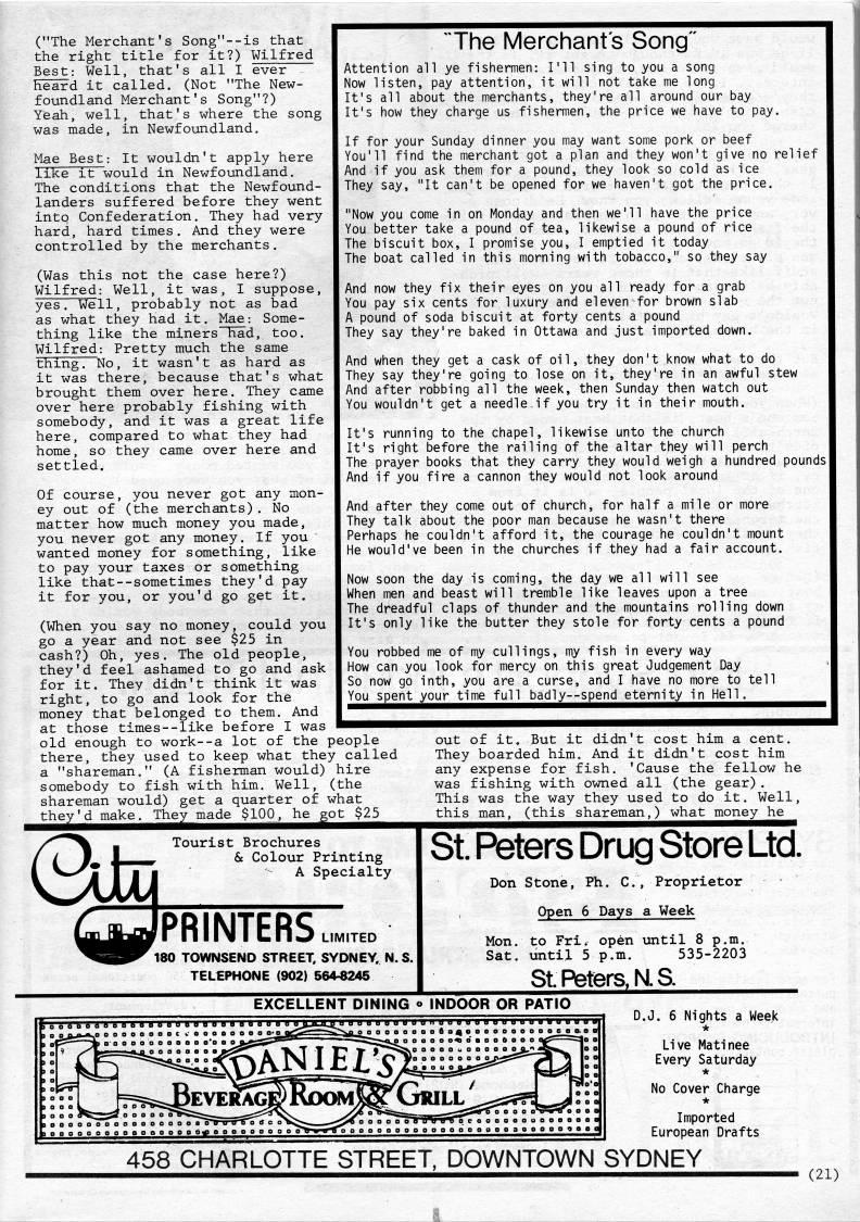 Page 21 - Wilfred Best: "The Merchant's Song"