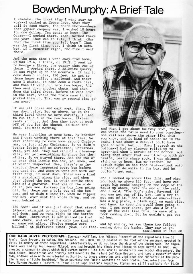 Inside Front cover - Bowden Murphy: A Brief Tale