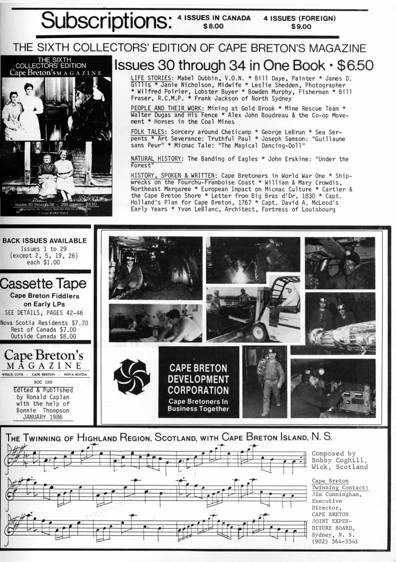 Inside Back Cover - Advert: Cape Breton's Magazine