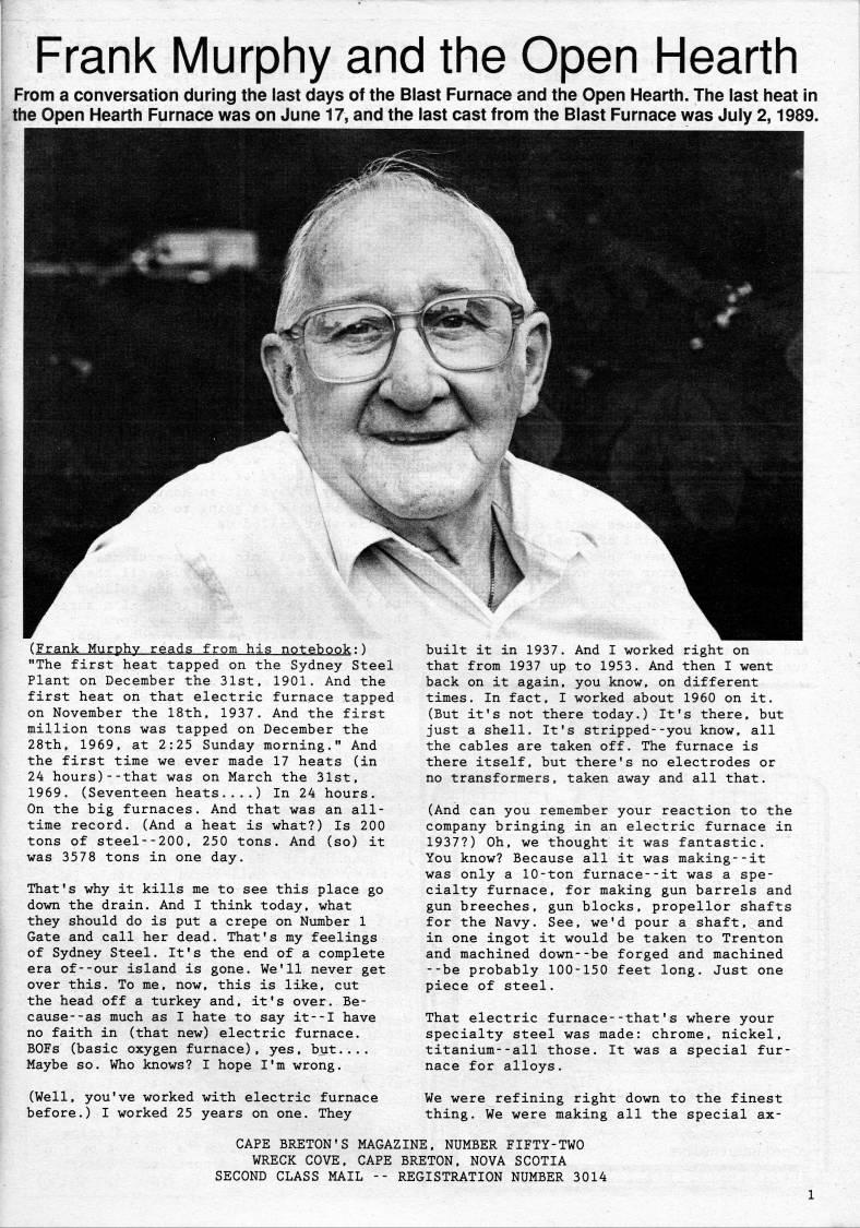 Page 1 - Frank Murphy and the Open Hearth
