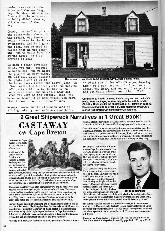 Page 50 - From Breton Cove and Boston: Conversations with Josie Matheson Bredbury Part 2