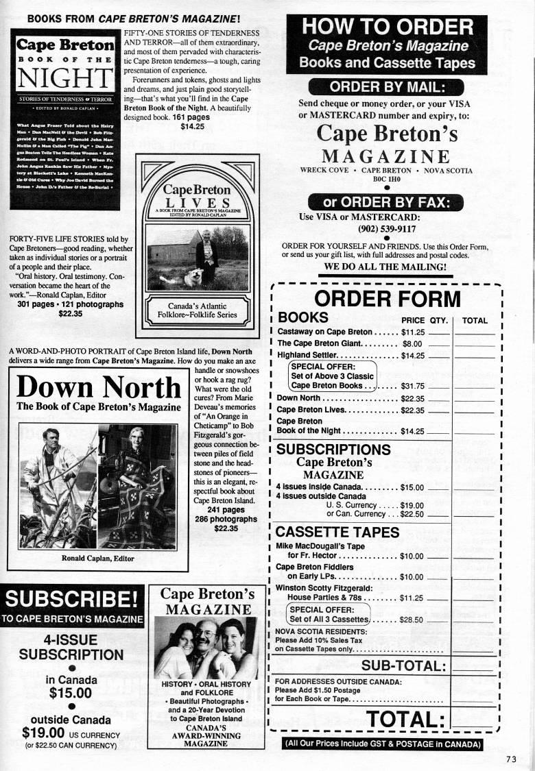 Page 73 - Advert: Cape Breton's Magazine