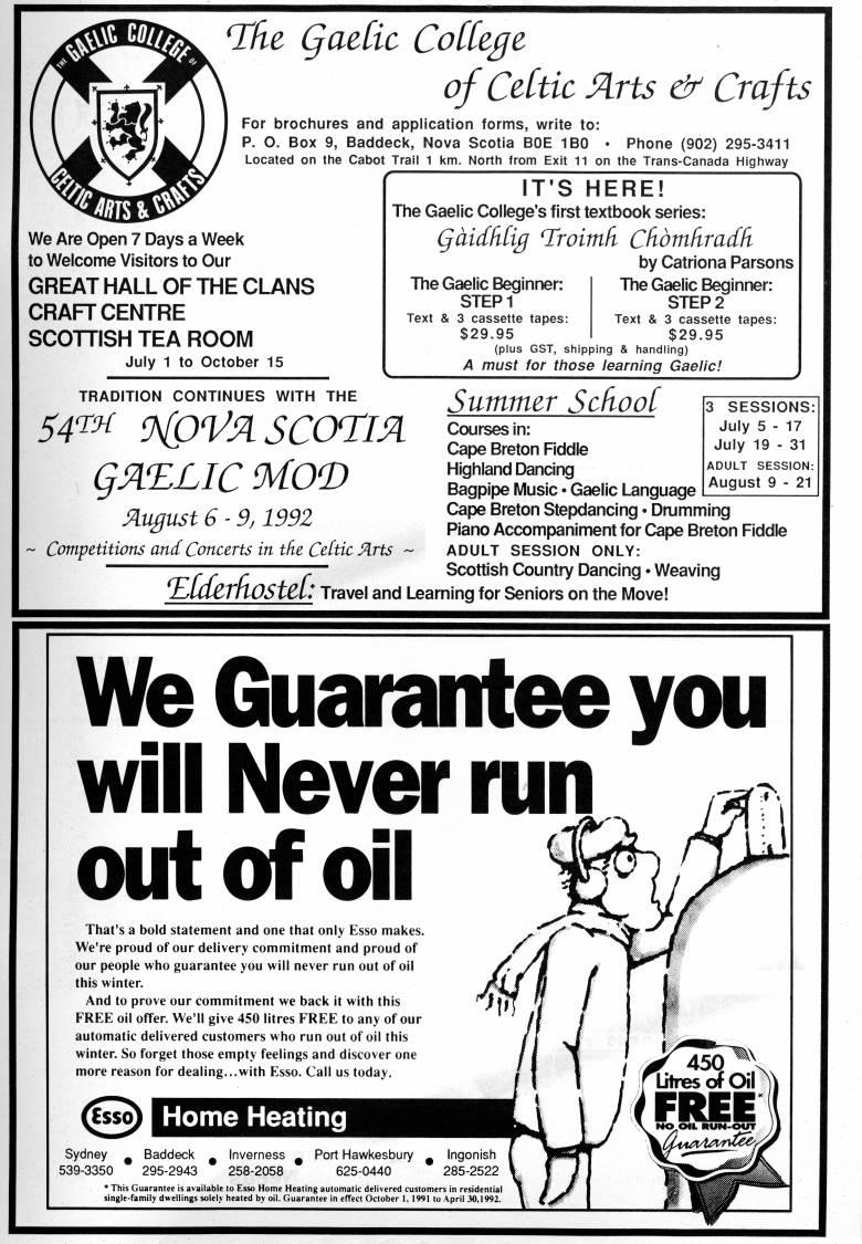 Inside Back Cover - Advert: St. Ann's Gaelic College