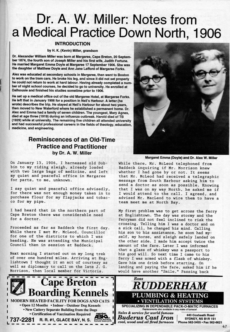 Page 47 - Dr. A.W. Miller: Notes from a Medical Practice Down North, 1906