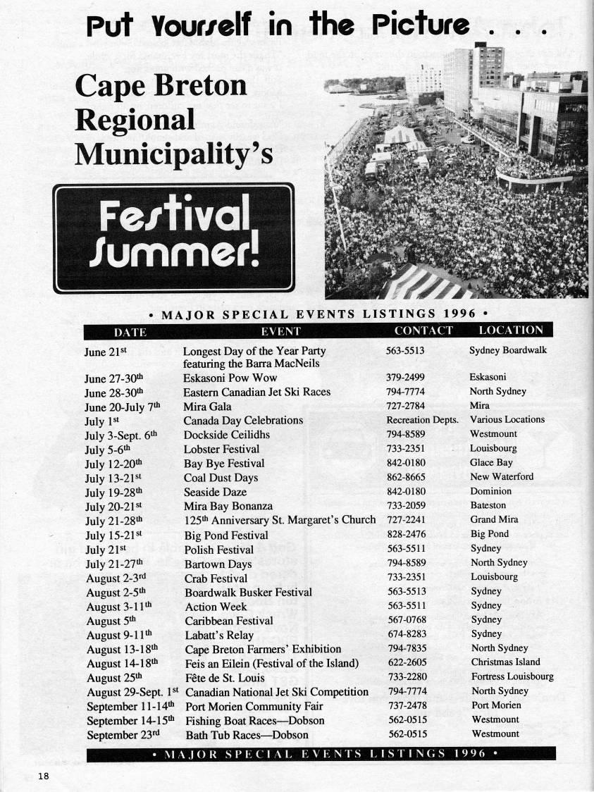 Page 18 - Advert: Cape Breton Regional Municipality's Festival Summer