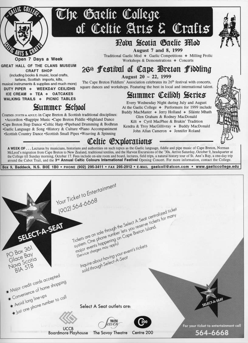 Inside Back Cover - Advert: St. Ann's Gaelic College