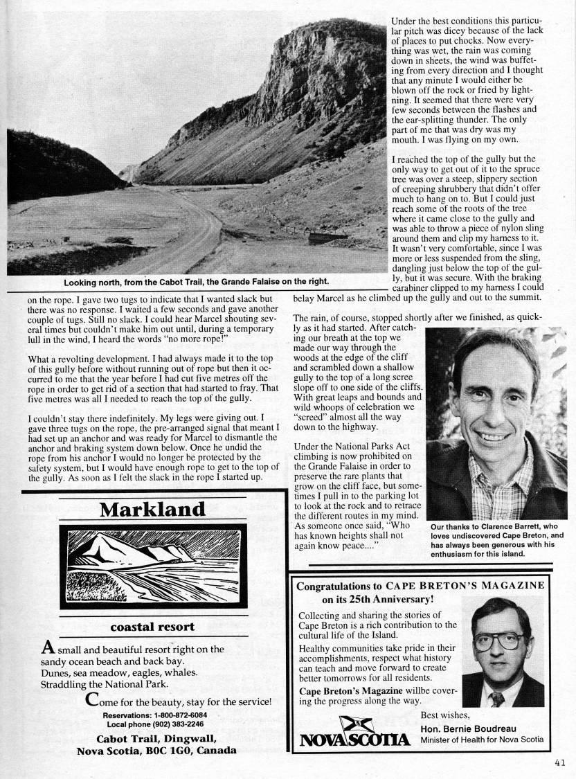 Page 41 - "So How Do You Get The Rope Up"? Rock Climbing in Northern Cape Breton
