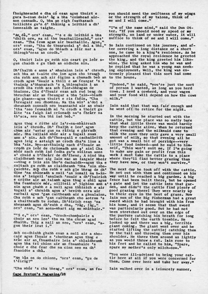 Page 28 - Joe MacNeil tells a Wonderful Story: Iain Mac An Iasgair Mhoir